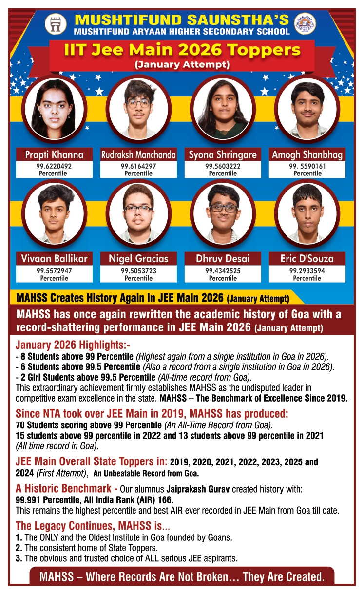 MAHSS IIT JEE MAIN 2026 TOPPERS ( JANUARY ATTEMPT )
